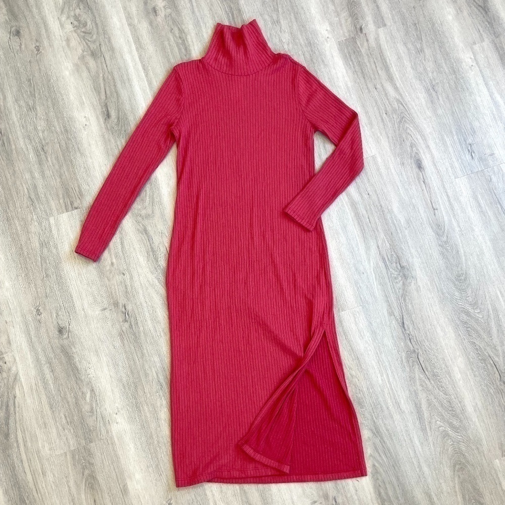 All in Flavor Turtleneck Dress with Slit